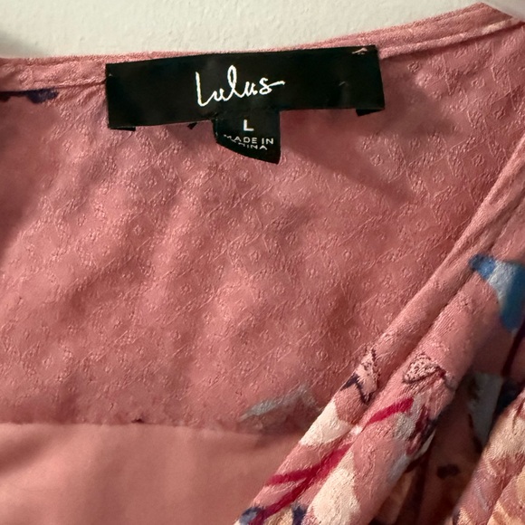 Lulus Fiorire Rusty Rose Floral Print Wrap Maxi Dress Pink - Size L - Picture 4 of 4